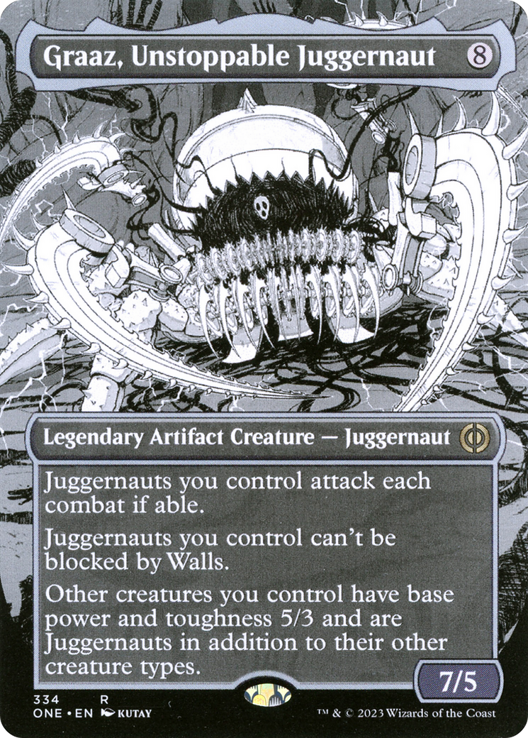 Graaz, Unstoppable Juggernaut (334) (Borderless) (Showcase) - Foil