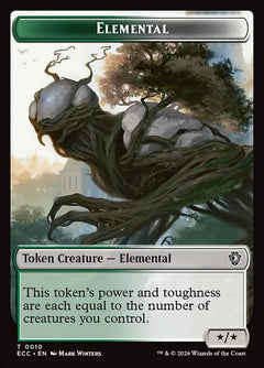 Elemental (0010) // Rhino Warrior (0006) Double-Sided Token (TECC) - Foil