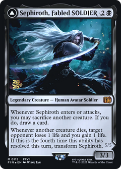 Sephiroth, Fabled SOLDIER // Sephiroth, One-Winged Angel (0115) (Prerelease) (PFIN) - Foil