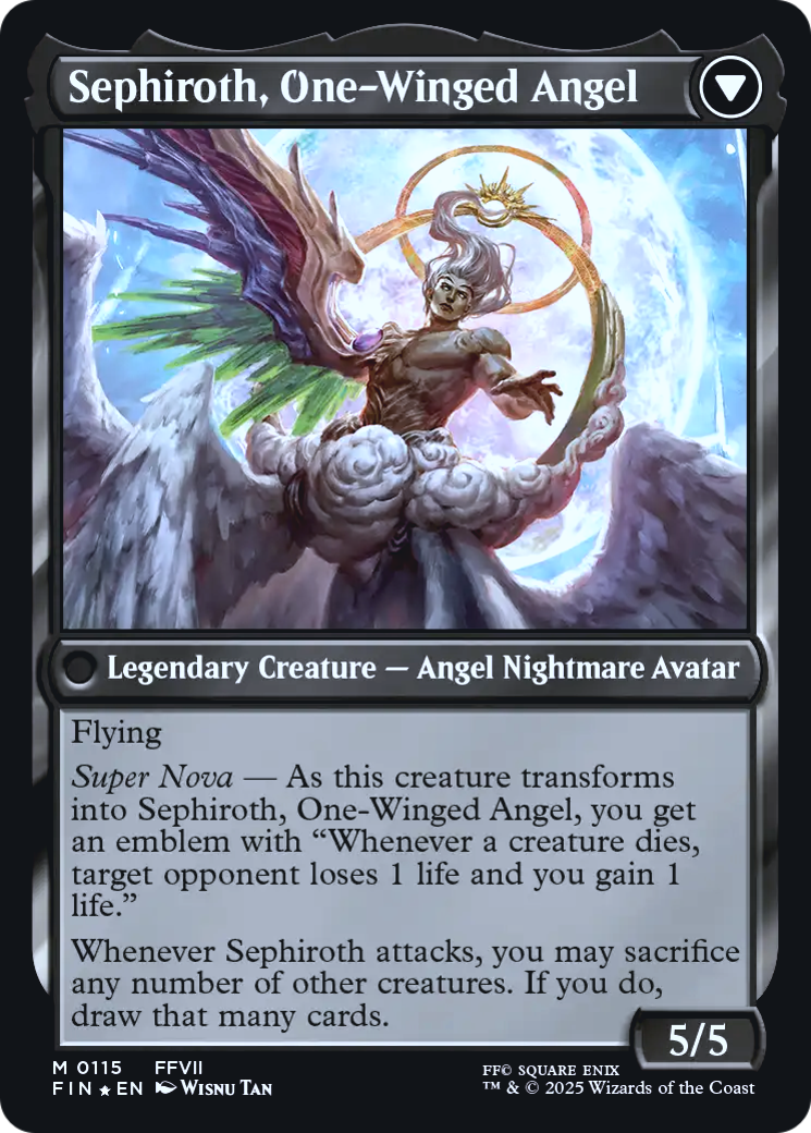 Sephiroth, Fabled SOLDIER // Sephiroth, One-Winged Angel (0115) (Prerelease) (PFIN) - Foil