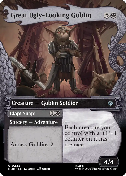 Great Ugly-Looking Goblin // Clap! Snap! (0223) (Borderless) (Dragon Hoard Frame) (HOB)