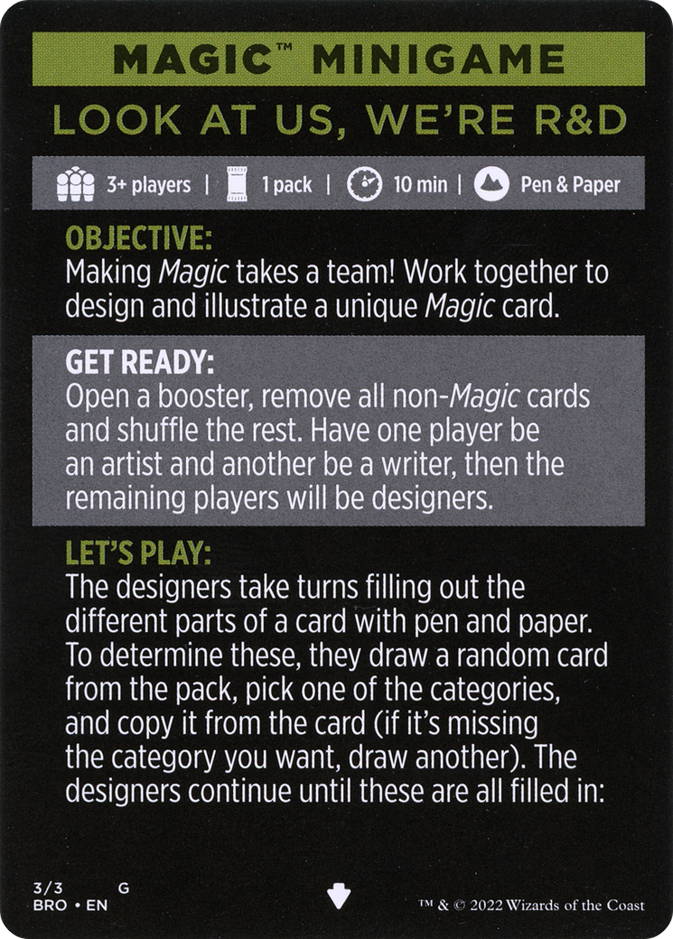 Magic Minigame: Look at Us, We're R&D (MBRO)