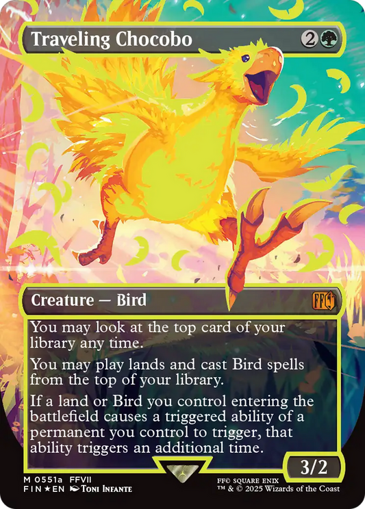 Traveling Chocobo (0551a) (Borderless) (Yellow) - Neon Ink