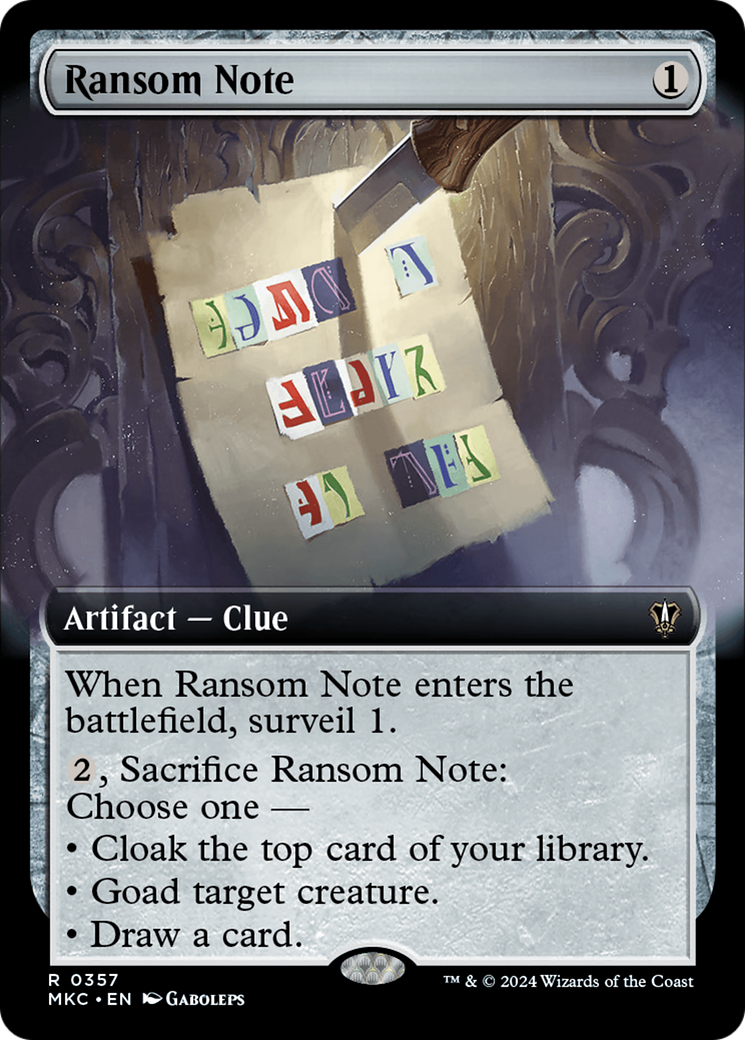 Ransom Note (0357) (Extended Art)