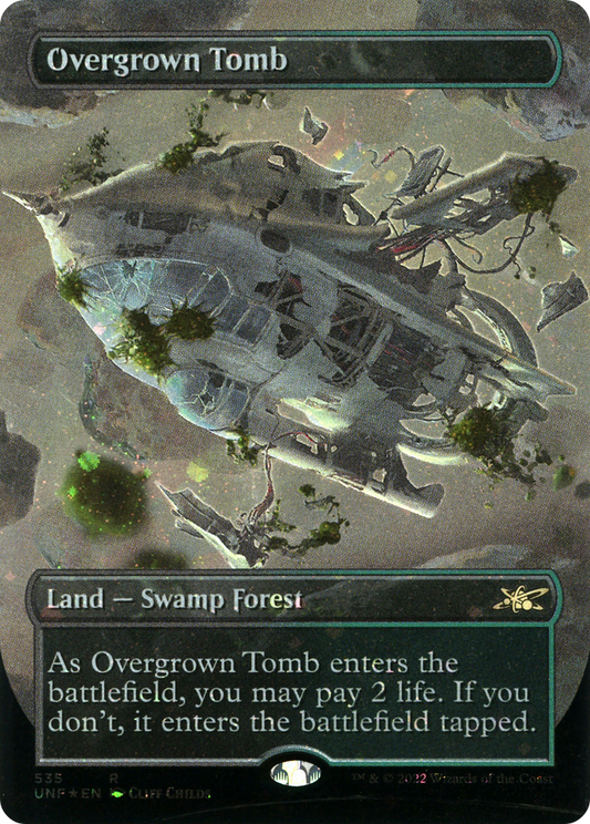 Overgrown Tomb (535) (Borderless) - Galaxy Foil