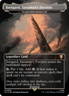 Isengard, Sauruman's Fortress [Boseiju, Who Shelters All] (0389) (Borderless) - Surge Foil