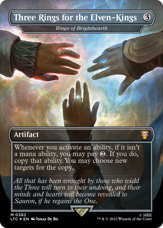 Three Rings for the Elven-Kings [Rings of Brighthearth] (0382) (Borderless) - Surge Foil
