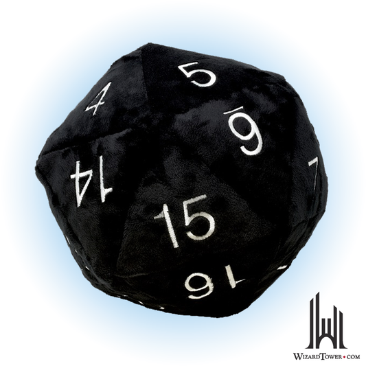 Individual Dice - Plush Black / White d20