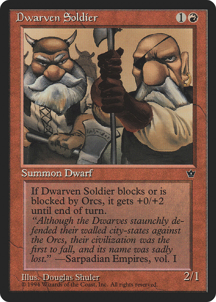 Dwarven Soldier (Illus. Douglas Shuler)