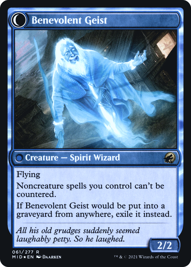 Malevolent Hermit // Benevolent Geist (061) (Prerelease) (PMID) - Foil