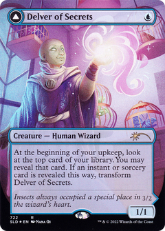 Delver of Secrets // Insectile Aberration (722) (Borderless) (SLD) - Foil