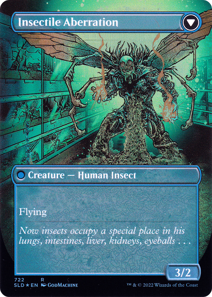 Delver of Secrets // Insectile Aberration (722) (Borderless) (SLD) - Foil