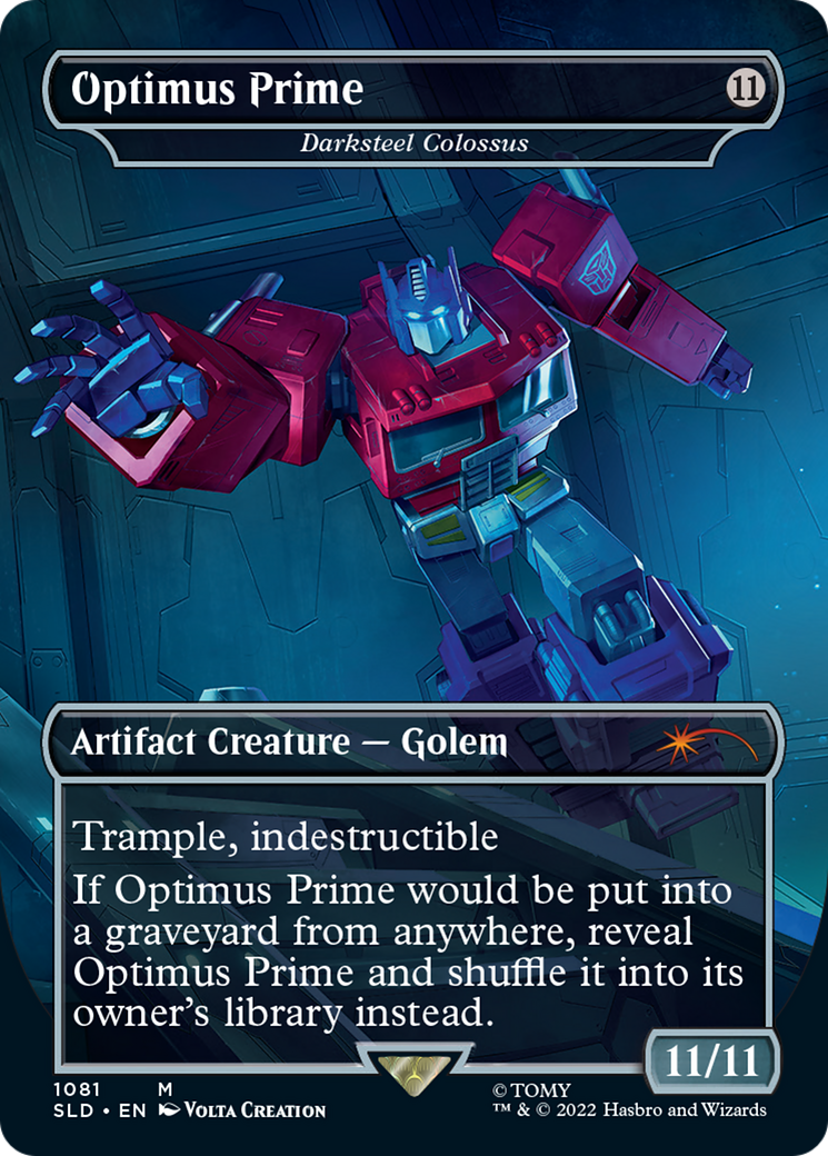 Optimus Prime [Darksteel Colossus] (1081) (Borderless) (Reversible) (SLD) - Foil