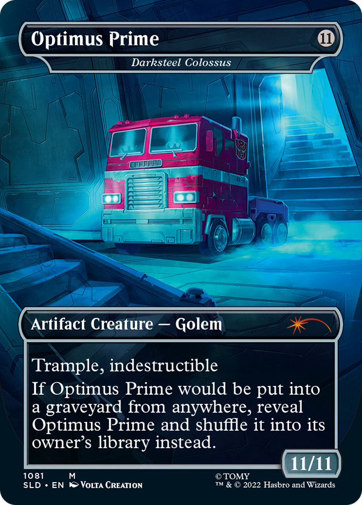 Optimus Prime [Darksteel Colossus] (1081) (Borderless) (Reversible) (SLD) - Foil