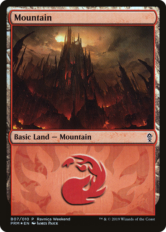 Mountain (B07) (Ravnica Weekend) - Foil