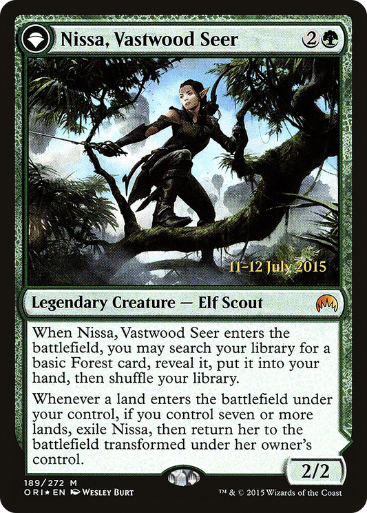 Nissa, Vastwood Seer // Nissa, Sage Animist (089) (Prerelease) (PORI) - Foil