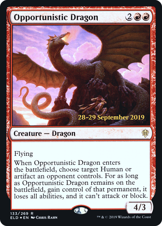 Opportunistic Dragon (133) (Prerelease) - Foil