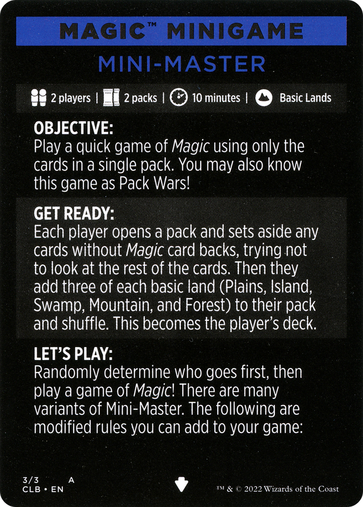 Magic Minigame: Mini-Master (003) (MCLB)