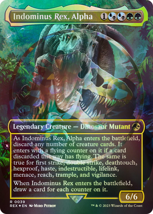 Indominus Rex, Alpha (0039) (Borderless) - Foil Emblem