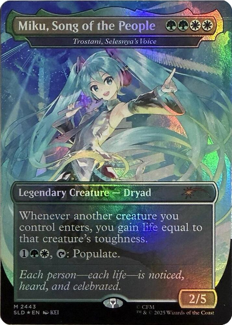 Miku, Song of the People [Trostani, Selesnya's Voice] (2443) (Borderless) (SLD) - Foil