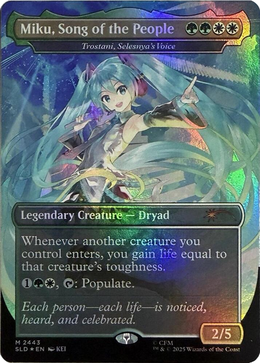Miku, Song of the People [Trostani, Selesnya's Voice] (2443) (Borderless) (SLD) - Foil