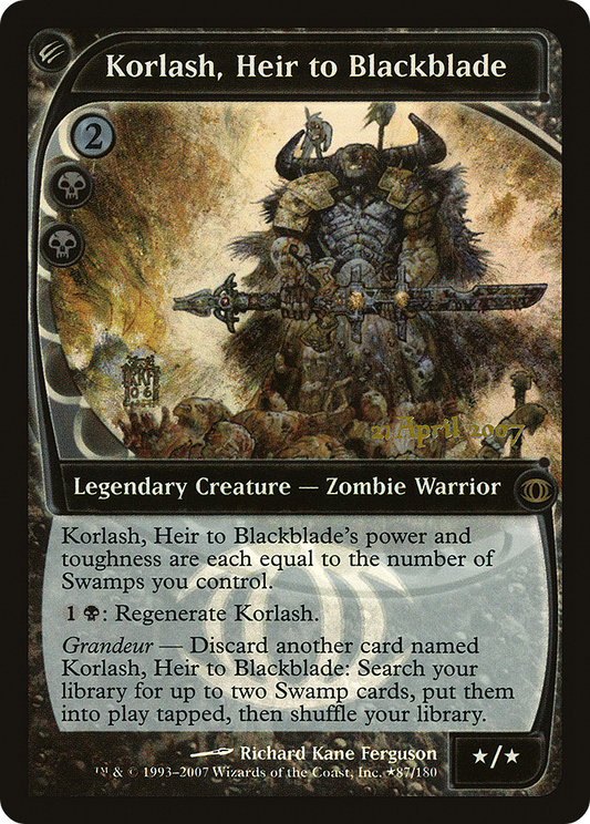 Korlash, Heir to Blackblade (087) (Prerelease) (PFUT) - Foil