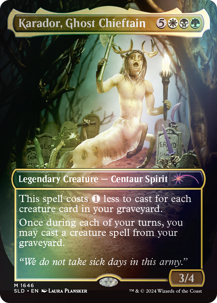 Karador, Ghost Chieftain (1646) (Borderless) - Rainbow Foil