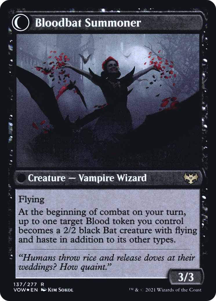 Voldaren Bloodcaster // Bloodbat Summoner (137) (Prerelease) (PVOW) - Foil