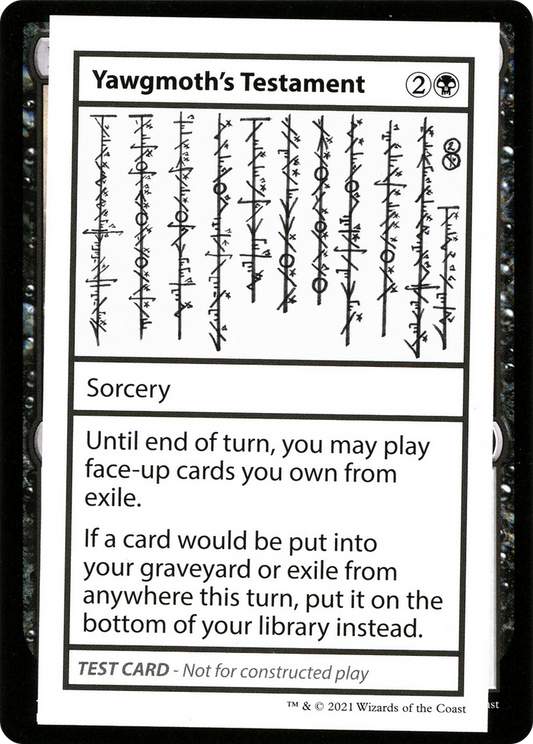 Yawgmoth's Testament (No PW Symbol)