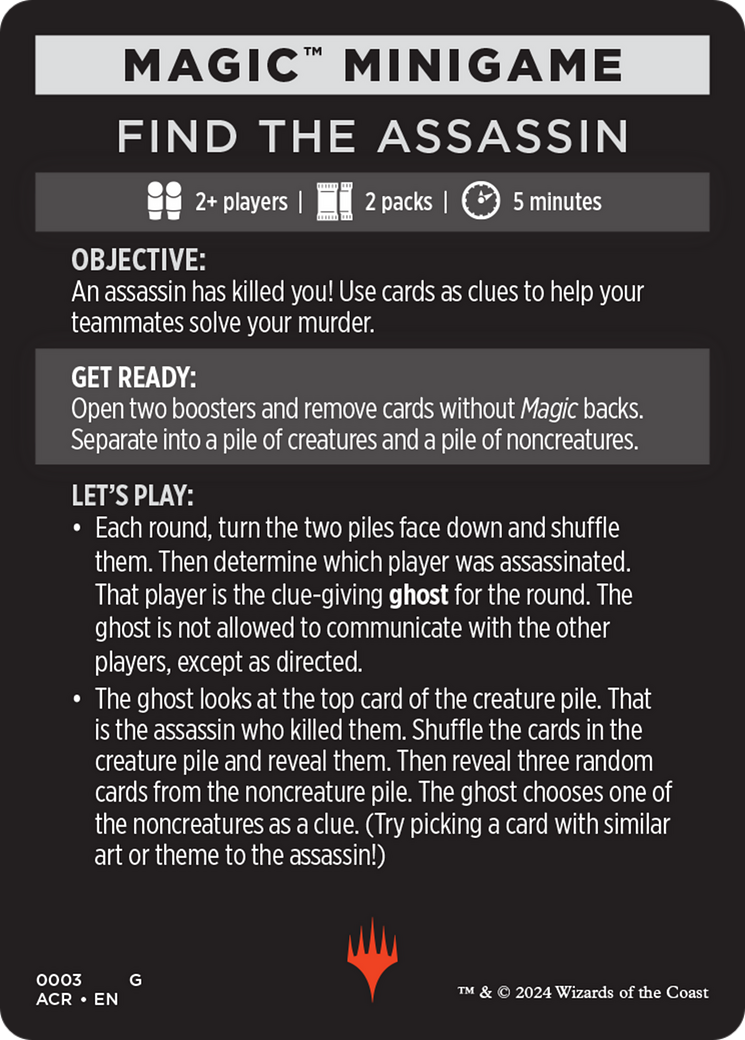 Magic Minigame: Find the Assassin (TACR)