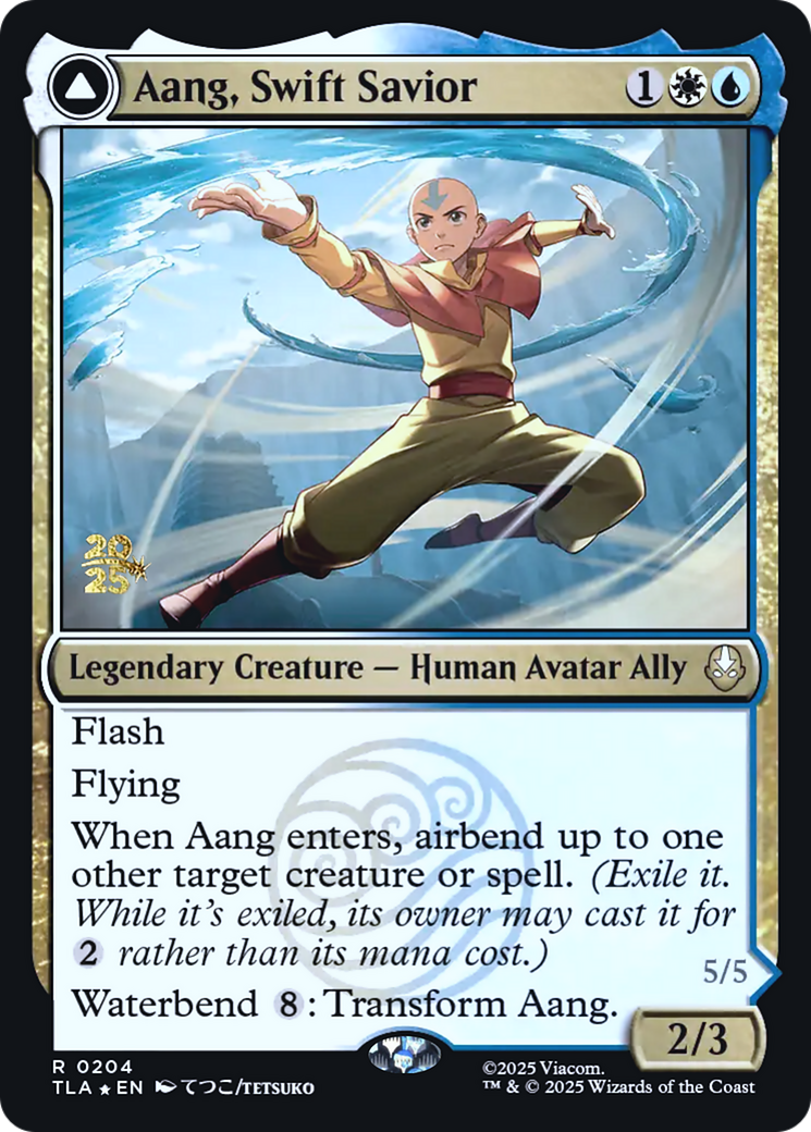 Aang, Swift Savior // Aang and La, Ocean's Fury (0204) (Prerelease) (PTLA) - Foil