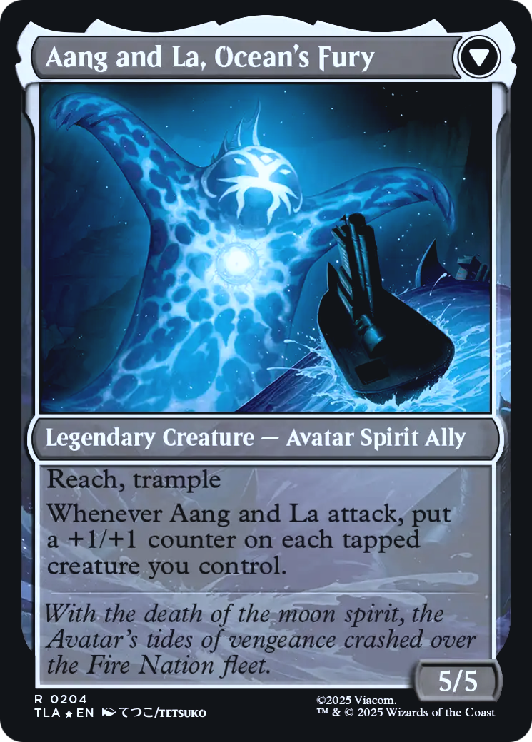 Aang, Swift Savior // Aang and La, Ocean's Fury (0204) (Prerelease) (PTLA) - Foil