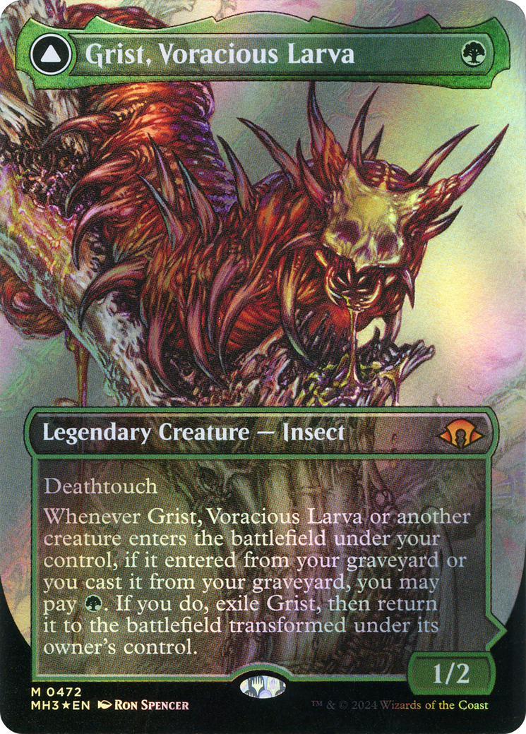 Grist, Voracious Larva // Grist, the Plague Swarm (0472) (Borderless) (MH3) - Textured Foil
