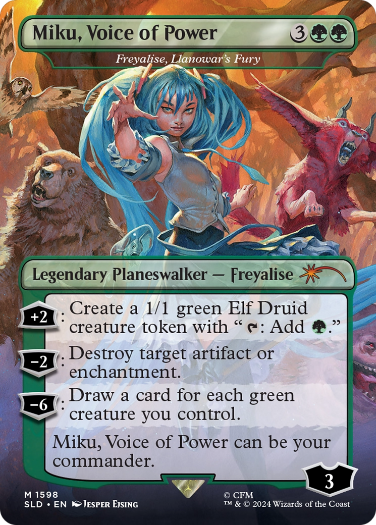 Miku, Voice of Power [Freyalise, Llanowar's Fury] (1598) (Borderless)