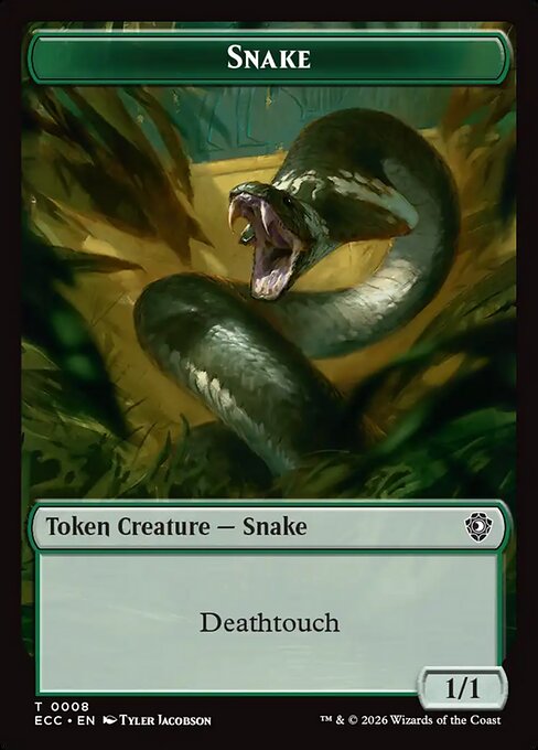 Snake (0008) // Zombie (0003) Double-Sided Token (TECC) - Foil