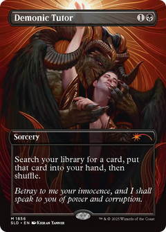 Demonic Tutor (1856) (Borderless) - Rainbow Foil sld