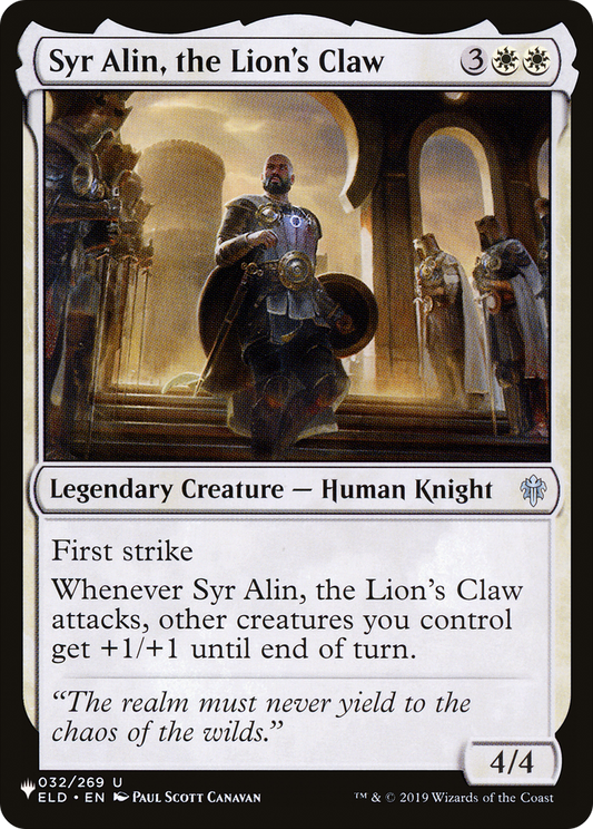 Syr Alin, the Lion's Claw