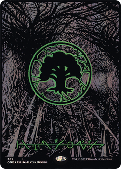 Forest (369) (Phyrexian) - Oil Slick Raised Foil