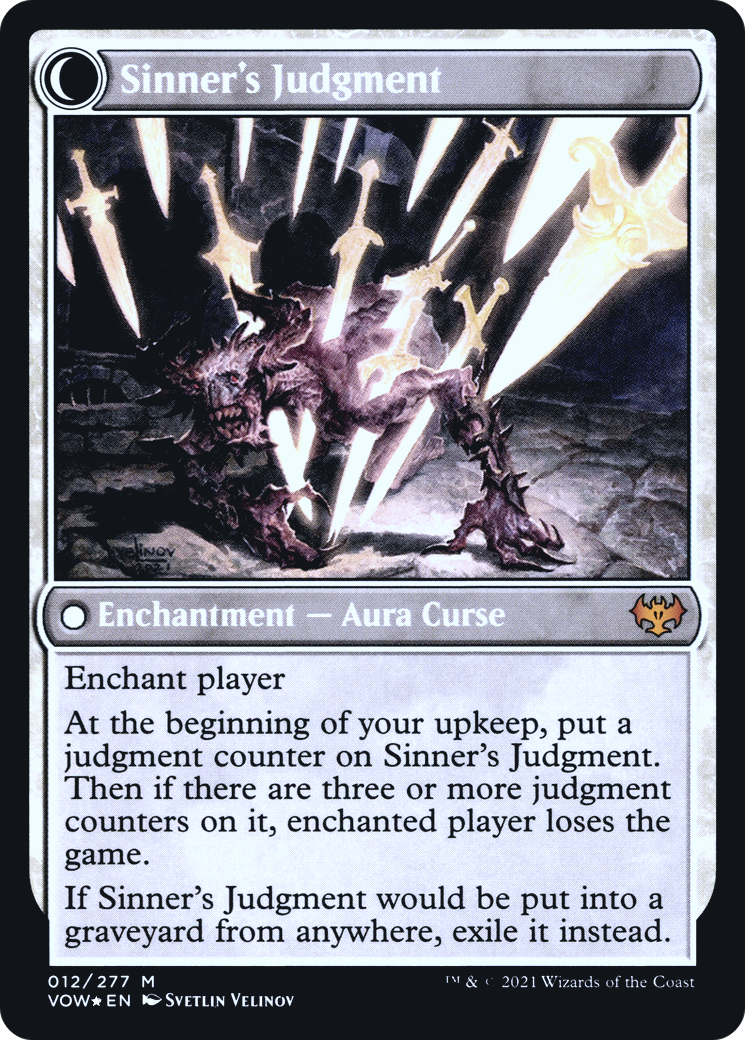 Faithbound Judge // Sinner's Judgment (012) (Prerelease) (PVOW) - Foil