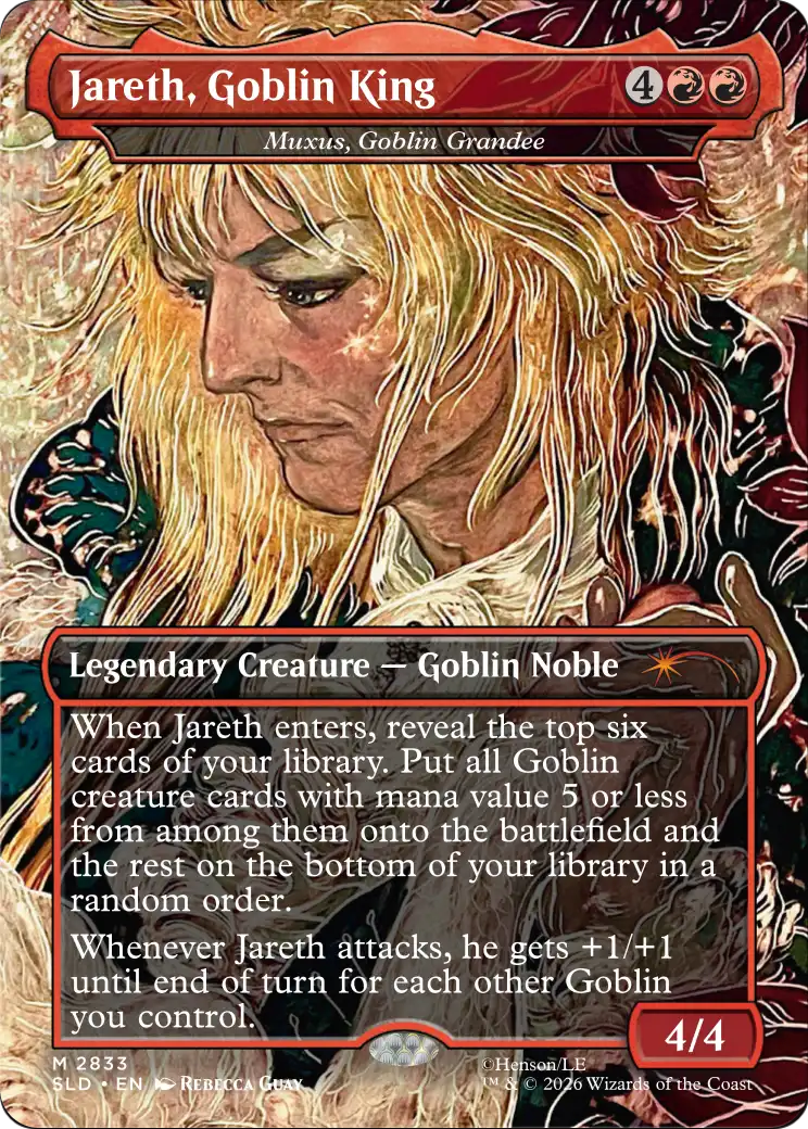 Jareth, Goblin King [Muxus, Goblin Grandee] (2833) (Borderless) (SLD) - Foil