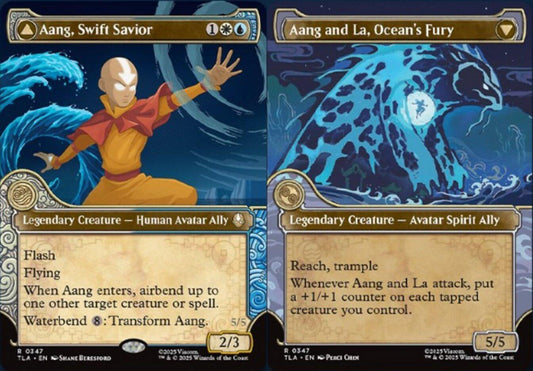 Aang, Swift Savior // Aang and La, Ocean's Fury (0347) (Elemental Frame) (TLA)