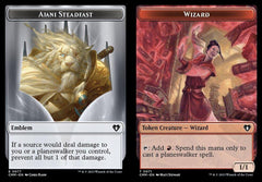 Ajani Steadfast Emblem (0077) // Wizard (0071) Double-Sided Token