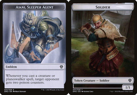 Ajani, Sleeper Agent Emblem (025) // Soldier (004) Double-Sided Token - Foil
