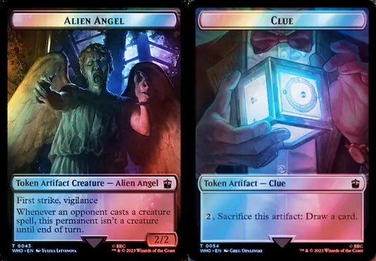 Alien Angel (0043) // Clue (0054) Double-Sided Token - Surge Foil