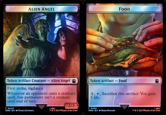 Alien Angel (0043) // Food (0059) Double-Sided Token - Surge Foil
