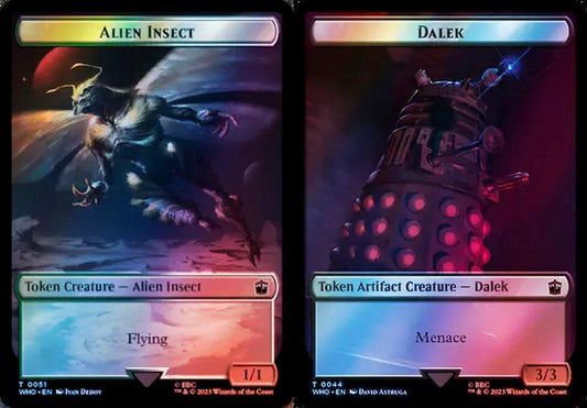 Alien Insect (0051) // Dalek (0044) Double-Sided Token - Surge Foil