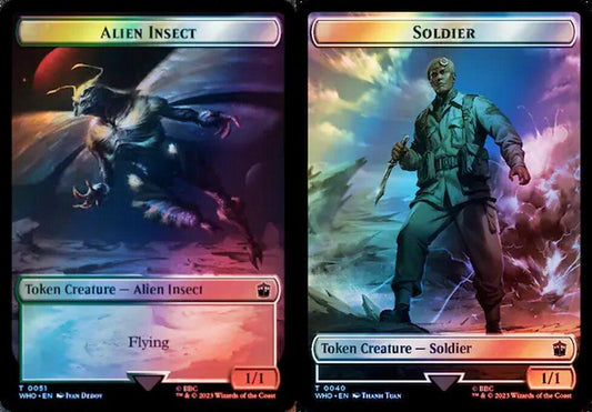 Alien Insect (0051) // Soldier (0040) Double-Sided Token - Surge Foil