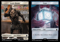 Alien Rhino (0003) // Clue (0022) Double-Sided Token - Foil