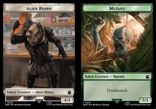 Alien Rhino (0003) // Mutant (0018) Double-Sided Token - Foil