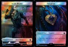 Alien Rhino (0035) // Treasure (0061) Double-Sided Token - Surge Foil